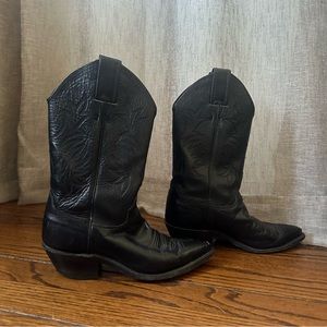 Leather cowboy boots